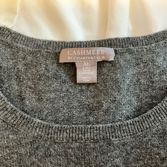 Cashmere by Charter Club Women’s Grey Sleeveless Cardigan Size XL - Picture 3 of 3